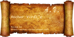 Ascher Virág névjegykártya