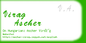 virag ascher business card